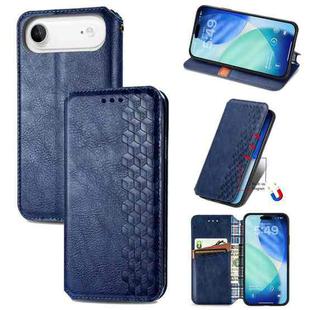 For iPhone Air Cubic Grid Pressed Magnetic Leather Phone Case(Blue)