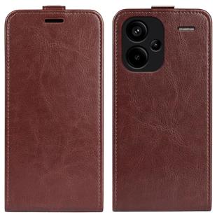 For Xiaomi Redmi Note 13 Pro+ R64 Texture Single Vertical Flip Leather Phone Case(Brown)