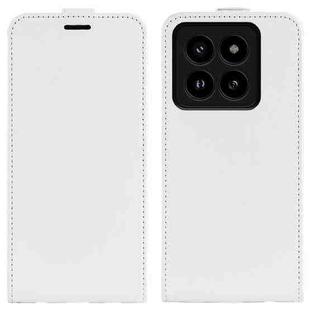 For Xiaomi 14 Pro R64 Texture Single Vertical Flip Leather Phone Case(White)