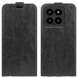 For Xiaomi 14 R64 Texture Single Vertical Flip Leather Phone Case(Black)