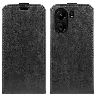 For Xiaomi Redmi Note 13C R64 Texture Single Vertical Flip Leather Phone Case(Black)