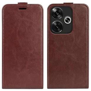 For Xiaomi Redmi Turbo 3 R64 Texture Single Vertical Flip Leather Phone Case(Brown)