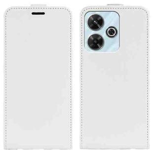 For Xiaomi Redmi Note 13R R64 Texture Single Vertical Flip Leather Phone Case(White)