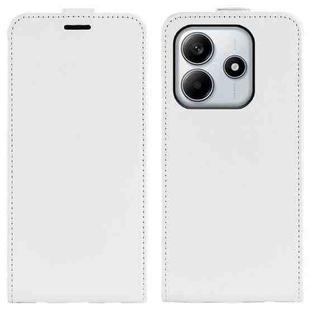 For Redmi Note 14 4G 163.25mm R64 Texture Single Vertical Flip Leather Phone Case(White)
