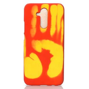 Paste Skin + PC Thermal Sensor Discoloration Case for Huawei Mate 20 Lite(Red yellow)