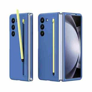 For Samsung Galaxy Z Fold5 5G Skinfeel Shockproof Phone Case with Pen(Blue)