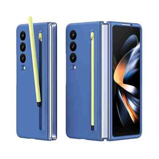 For Samsung Galaxy Z Fold4 Skinfeel Shockproof Phone Case, No Pen(Blue)