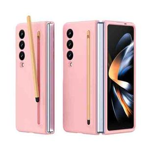 For Samsung Galaxy Z Fold4 Skinfeel Shockproof Phone Case with Pen(Pink)