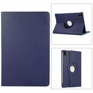 For Redmi Pad SE 11.0 ENKAY Hat-Prince 360 Degree Rotation Litchi Leather Smart Case(Dark Blue)