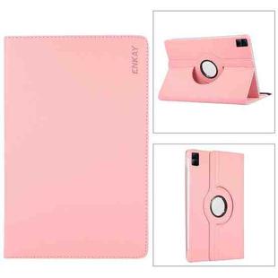 For Redmi Pad SE 11.0 ENKAY Hat-Prince 360 Degree Rotation Litchi Leather Smart Case(Pink)