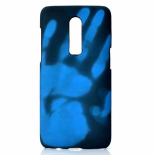 Paste Skin + PC Thermal Sensor Discoloration Case for OnePlus 6(Black blue)