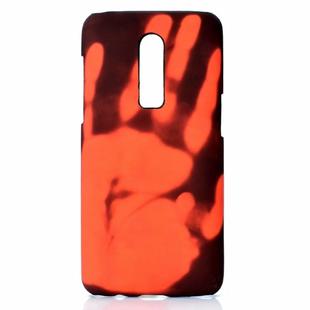 Paste Skin + PC Thermal Sensor Discoloration Case for OnePlus 6(Black red)