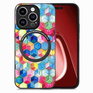 For iPhone 15 Pro Colored Drawing Leather Back Phone Case(Magic Space)