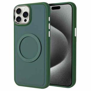 For iPhone 15 Pro Imitation Liquid Skin Feel Plating Magsafe Phone Case(Green)