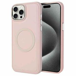 For iPhone 15 Pro Imitation Liquid Skin Feel Plating Magsafe Phone Case(Pink)