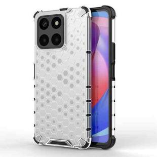 For Honor X6A 4G Shockproof Honeycomb Phone Case(White)