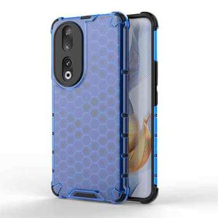 For Honor 90 Shockproof Honeycomb Phone Case(Blue)