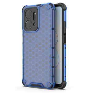 For Honor X7A Shockproof Honeycomb Phone Case(Blue)