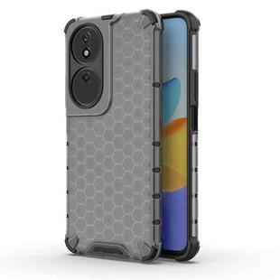 For Honor X7b Shockproof Honeycomb Phone Case(Black)