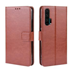 Retro Crazy Horse Texture Horizontal Flip Leather Case for HUAWEI Honor 20pro  , with Holder & Card Slots & Photo Frame(Brown)