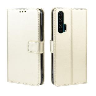 Retro Crazy Horse Texture Horizontal Flip Leather Case for HUAWEI Honor 20pro  , with Holder & Card Slots & Photo Frame(Gold)