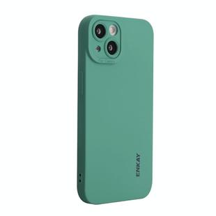 For iPhone 15 Plus ENKAY Liquid Silicone Soft Shockproof Phone Case(Dark Green)