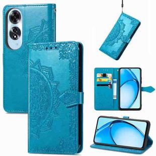 For OPPO A60 Mandala Flower Embossed Leather Phone Case(Blue)