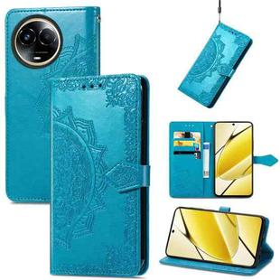 For Realme 11  5G Mandala Flower Embossed Leather Phone Case(Blue)