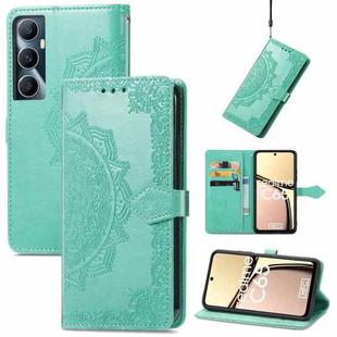 For Realme C65 Mandala Flower Embossed Leather Phone Case(Green)