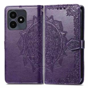For Realme Note 50 Mandala Flower Embossed Leather Phone Case(Purple)