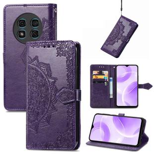 For Ulefone Note 15 Mandala Flower Embossed Leather Phone Case(Purple)