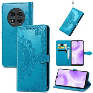 For Ulefone Note 15 Mandala Flower Embossed Leather Phone Case(Blue)