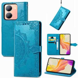 For vivo Y78 Mandala Flower Embossed Leather Phone Case(Blue)