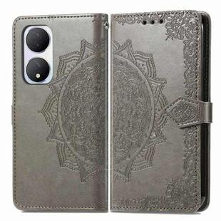 For vivo Y100 IDN Mandala Flower Embossed Leather Phone Case(Gray)