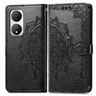 For vivo Y100 IDN Mandala Flower Embossed Leather Phone Case(Black)