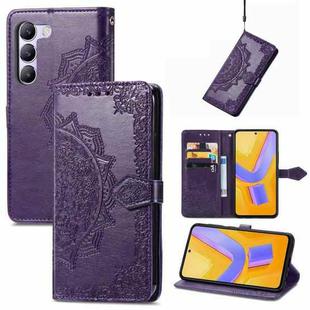 For vivo V40 SE Mandala Flower Embossed Leather Phone Case(Purple)