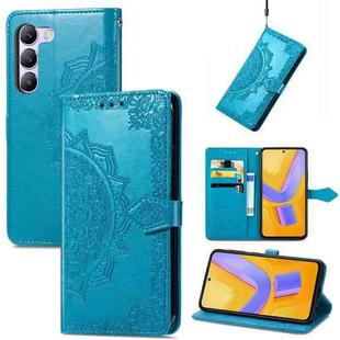 For vivo V40 SE Mandala Flower Embossed Leather Phone Case(Blue)