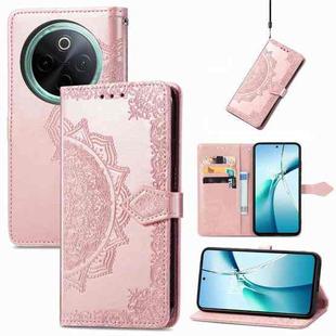 For vivo Y300 Pro Mandala Flower Embossed Leather Phone Case(Rose Gold)