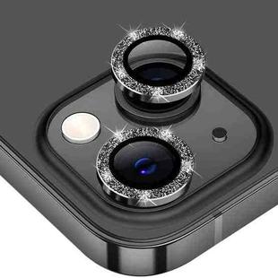 For iPhone 15 / 15 Plus ENKAY Hat-Prince Glitter Rear Lens Aluminium Alloy Tempered Glass Film(Black)