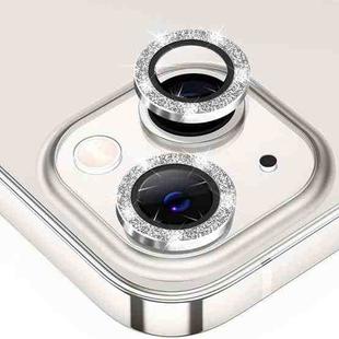 For iPhone 15 / 15 Plus ENKAY Hat-Prince Glitter Rear Lens Aluminium Alloy Tempered Glass Film(Silver)