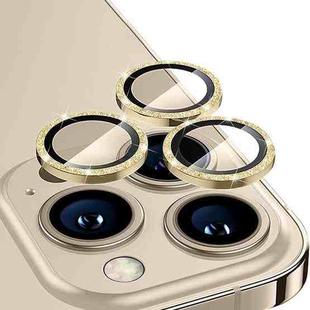 For iPhone 15 Pro / 15 Pro Max ENKAY Hat-Prince Glitter Rear Lens Aluminium Alloy Tempered Glass Film(Gold)