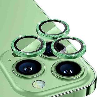 For iPhone 15 Pro / 15 Pro Max ENKAY Hat-Prince Glitter Rear Lens Aluminium Alloy Tempered Glass Film(Deep Green)