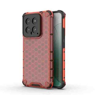 For Xiaomi 14 Shockproof Honeycomb Phone Case(Red)