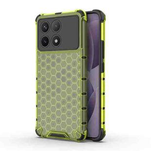 For Redmi K70 Shockproof Honeycomb Phone Case(Green)