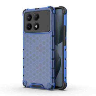 For Redmi K70E Shockproof Honeycomb Phone Case(Blue)