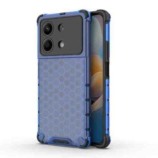 For Redmi Note 13R Pro Shockproof Honeycomb Phone Case(Blue)