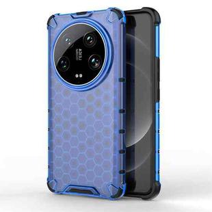 For Xiaomi 14 Ultra Shockproof Honeycomb Phone Case(Blue)