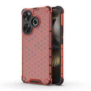 For Xiaomi Redmi Turbo 3 Shockproof Honeycomb Phone Case(Red)