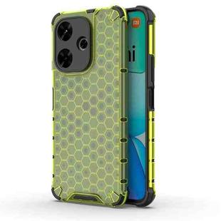 For Redmi 13 4G Shockproof Honeycomb Phone Case(Green)