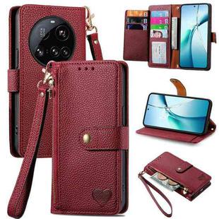 For Xiaomi 15 Ultra Love Zipper Lanyard Leather Phone Case(Red)